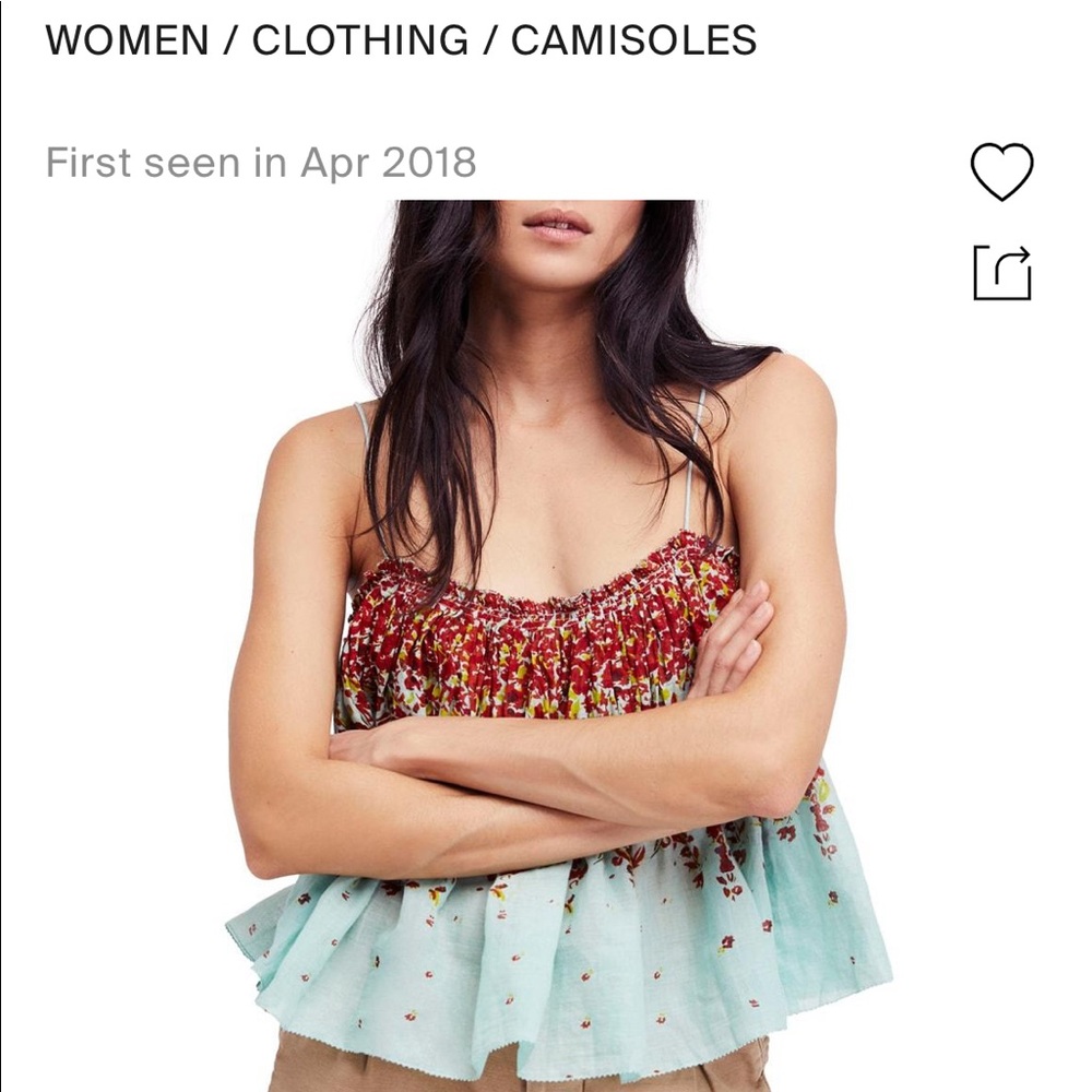 Free People Instant Crush Printed Cami in Black Combo - Picture 3 of 16